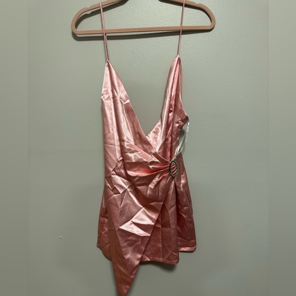 SUPERDOWN X Chantel Jeffries Alissa Wrap Dress in Pink - Picture 4 of 9